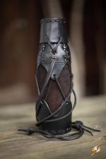 Laced Leather Bottle Holder - Black