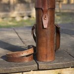 Leather Scroll Holder - Brown