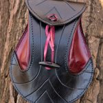 Elven Leather Pouch - Black and Red