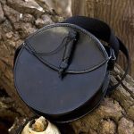Round Leather Bag - Black