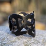 Filigree Leather Bracelet - Black