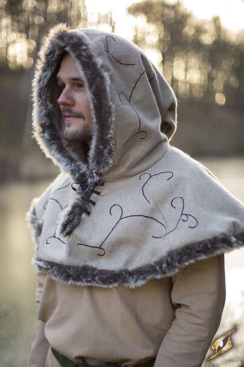 Medieval Fur Trimmed Hood