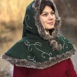 Fur Lined Hood - Green