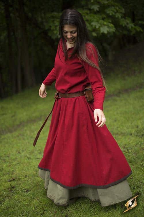 Basic Dress - Dark Red and Brown