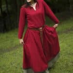 Basic Dress - Dark Red and Brown