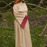 Freya Dress - Desert Beige and Dark Red