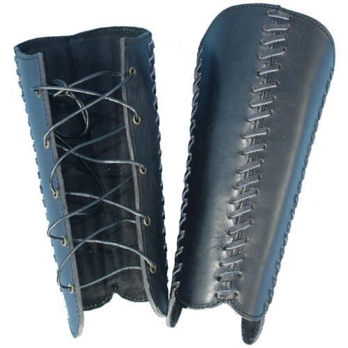 Squires Leather Greaves - Black