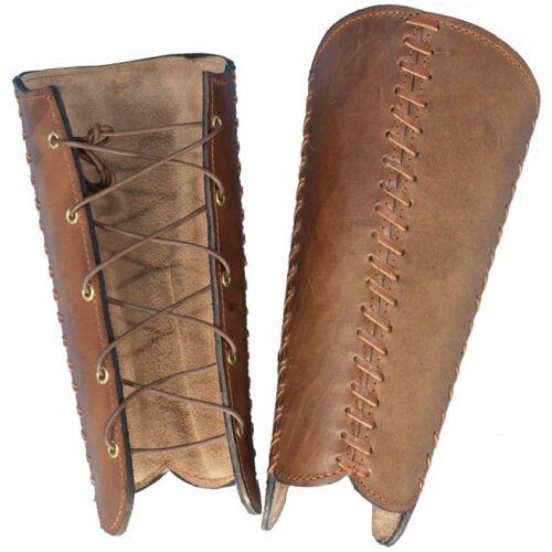 Squires Leather Greaves - Brown