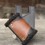 Epic Armoury Weapon Holder - Brown and Black with Black Fur - For Right Handed Person