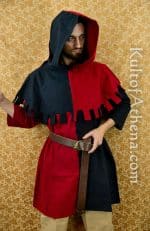 14th Century Hood - Black & Red