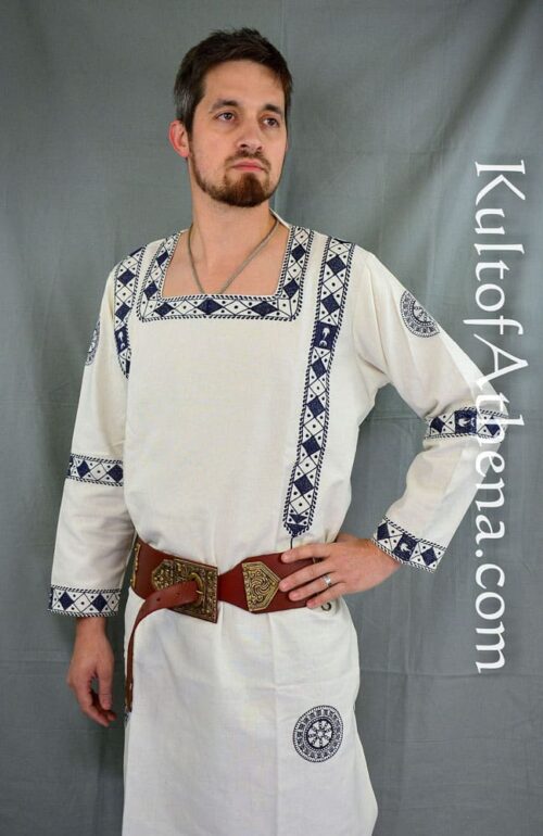 Late Roman Embroidered Tunic - Dark Blue