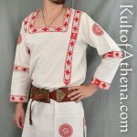 Late Roman Embroidered Tunic - Red