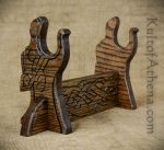 Hand-Carved Norse Wolves Weapon Stand