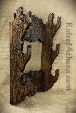 Hand-Carved 3-Weapon Wall Mount - Norse Serpent