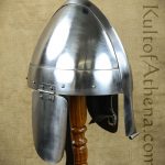 Medieval Nasal Bar Helm with Cheekplates - 18 Gauge