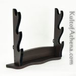 Three Tier Sword Display Stand - Dark Walnut Finish