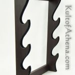 Three Tier Wall Mount Sword Display - Dark Walnut Finish