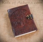 Leather-Bound Medieval Tree of Life Journal with Lock