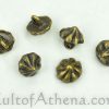 Antiqued Brass Conical Button Studs - Set of 6