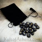 Set of Etched Viking Runestones with Bag - 25 Runes