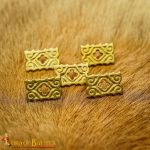 Medieval Brass Quatrefoil Studs - Set of 5