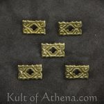Medieval Brass Quatrefoil Studs - Set of 5