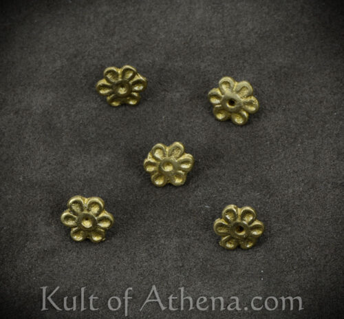 Brass Medieval Rosette Studs / Conchos - Set of 5