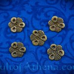 Medieval Brass Belt Studs / Conchos - Set of 5