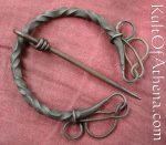 Twisted Darkened Steel Fibula with Knotwork Ends – Lord of Battles