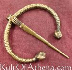 Patterned Antiqued Brass Fibula