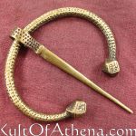 Patterned Antiqued Brass Fibula