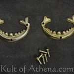 Brass Half Moon Leather Accents with Rivets - Large Stud / Concho - Set of 2