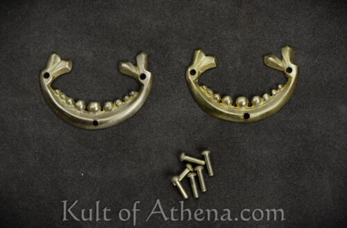 Brass Half Moon Leather Accents with Rivets - Large Stud / Concho - Set of 2