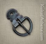 Steel Armor Buckle with Chape - Antiqued Finish