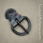 Steel Armor Buckle with Chape - Antiqued Finish