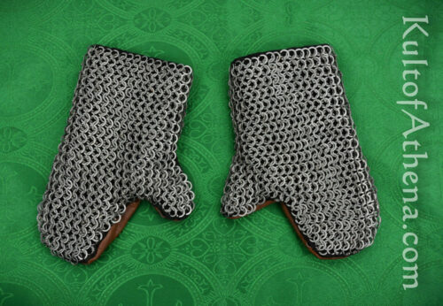 Padded Chainmail Mitten Gauntlets - Alternating Dome Riveted Mild Steel Flat Rings