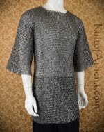 DANM Chainmail Half-Sleeve Haubergeon - Alternating Dome Riveted Flat Rings