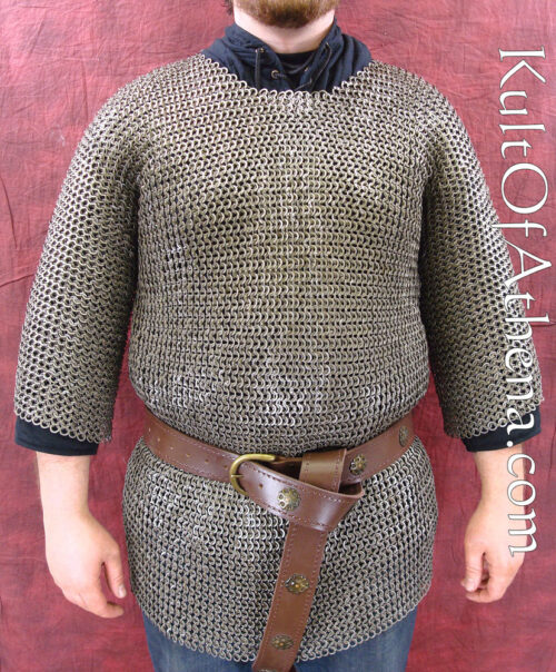 WANM Chainmail Haubergeon - Flat Riveted - Solid Flat Rings Mild Steel