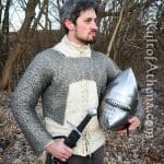 Chainmail Half Hauberk - Alternating Dome Riveted Flat Rings