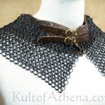 WADM Chainmail Standard / Bishop's Mantle - Darkened Alternating Mild Steel Wedge Riveted Flat Rings and Solid Flat Rings