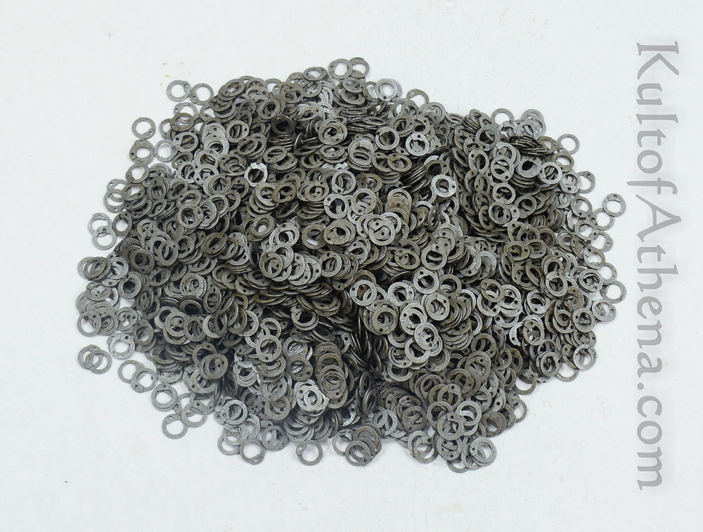 1 kg Loose Chainmail Rings - Mild Steel Dome Riveted Flat Rings with Rivets  18 Gauge / 7 mm - Lord of Battles