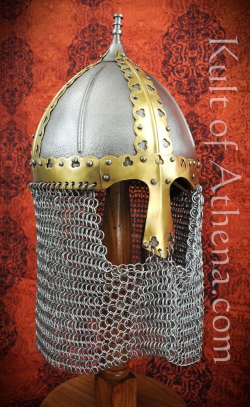 Russian Medieval Boyar Helm with Chain Mail Camail