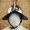 Combed Morion Helm with Red Plume - 16 Gauge Steel