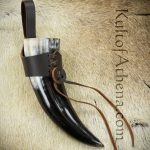 Small Drinking Horn with Leather Belt Frog