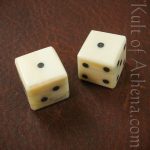 Pair of Bone Dice with inlaid pips