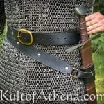 Black Leather Double Wrap Sword Belt
