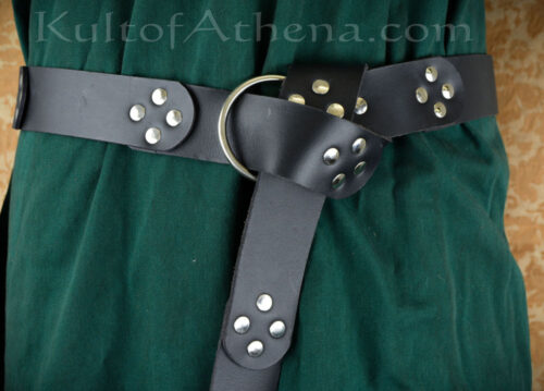 Leather Segmented Medieval Belt - Black