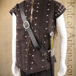 Leather Baldric with Laced Frog - Black