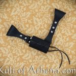 Leather Sword Frog with Hanging Belt Loops - Black