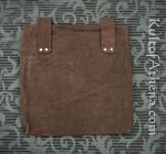 Large Dark Brown Suede Leather Belt Pouch